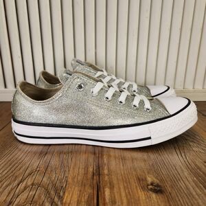 Converse Chuck Taylor All Star Sparkle Womens Size 7 Silver Rubber Shoes 562483C